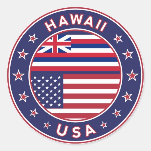 Hawaii sticker, Hawaii, USA Ronde Sticker (Voorkant)