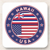 Hawaii sticker, Hawaii, Verenigde Staten van Ameri Bier Onderzetter (Voorkant)