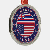 Hawaii sticker, Hawaii, Verenigde Staten van Ameri Metalen Ornament (Rechts)