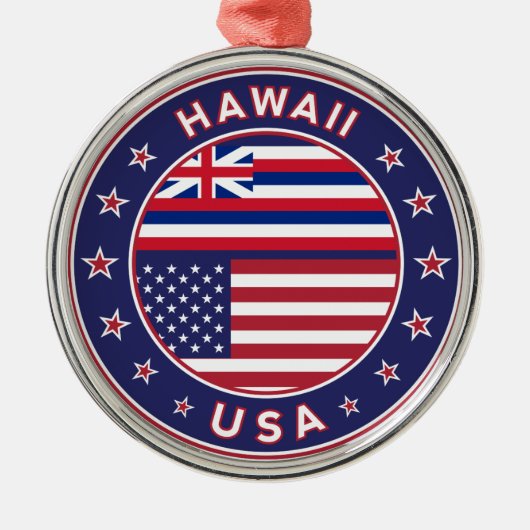 Hawaii sticker, Hawaii, Verenigde Staten van Ameri Metalen Ornament (Voorkant)