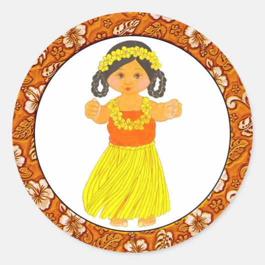 Hawaii ~ Stickers Fille Hawaiienne (Devant)