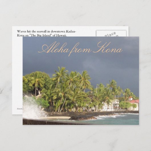 Hawaii Stormy Sky op Island OceanSeawall Briefkaart (Voorkant / Achterkant)