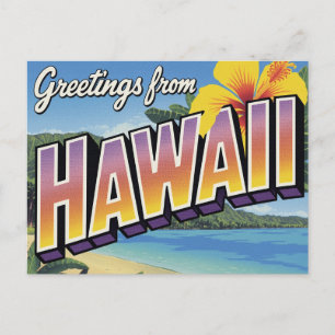 Hawaii Strand en Hibiscus Briefkaart