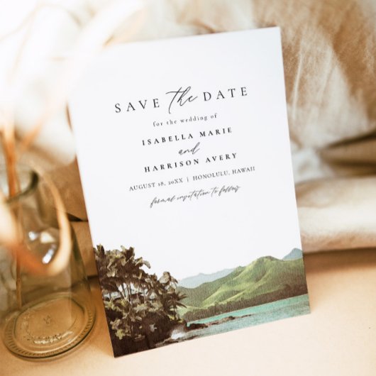 HAWAII strand op het eiland Save the Date Kaart