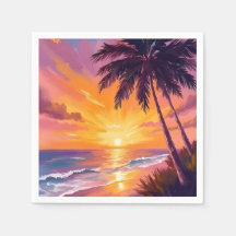 Hawaii Strand Zonsondergang Schilderen Reizen