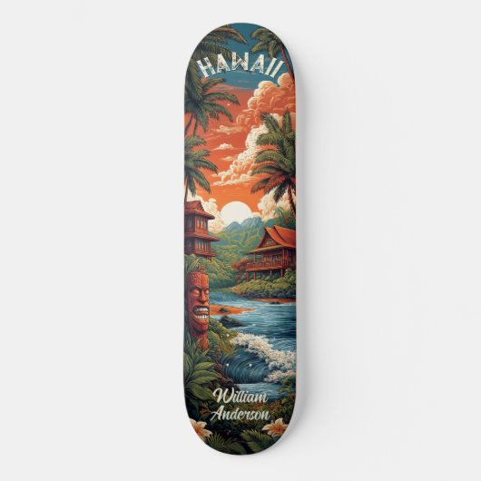 Hawaii Strandhuis Skateboard (Voorkant)