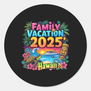 Hawaii Summer Matching Trip Familie Vakantie 2025 Ronde Sticker