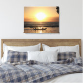 Hawaii Sunset 3 Stuk Canvas Print (Insitu (Slaapkamer))
