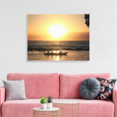 Hawaii Sunset 3 Stuk Canvas Print (Insitu (Woonkamer))