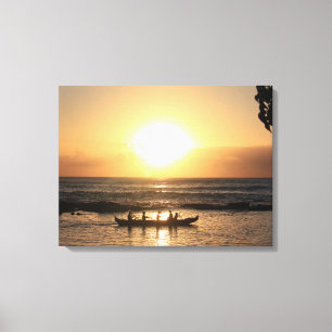 Hawaii Sunset 3 Stuk Canvas Print