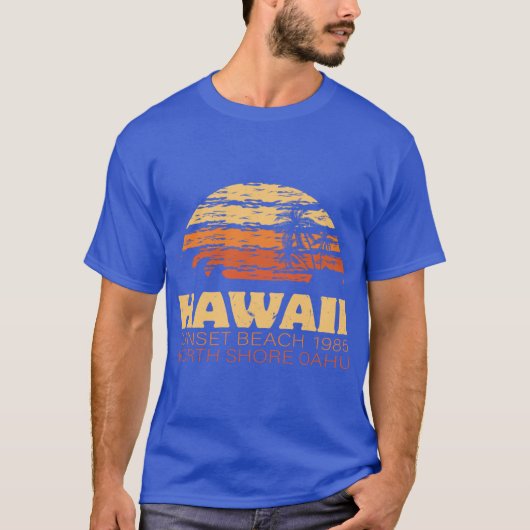 Hawaii Sunset Beach 1985 T-shirt (Voorkant)