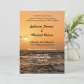 Hawaii Sunset Bruiloft Kaart (Staand voorkant)