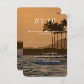 Hawaii Sunset Bruiloft RSVP (Voorkant / Achterkant)