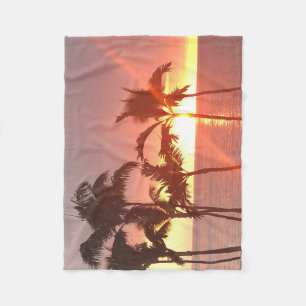 Hawaii Sunset Designed Fleece Blanket Deken