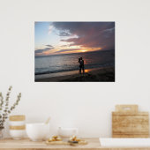 Hawaii Sunset en twee Honeymooner Poster (Keuken)