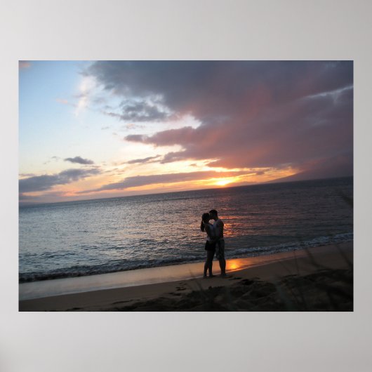 Hawaii Sunset en twee Honeymooner Poster (Voorkant)