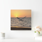 Hawaii Sunset Photograph Vierkante Klok (Huis)