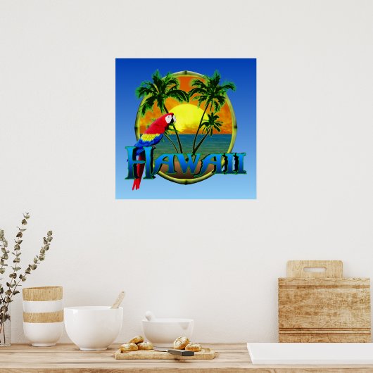Hawaii Sunset Poster (Keuken)