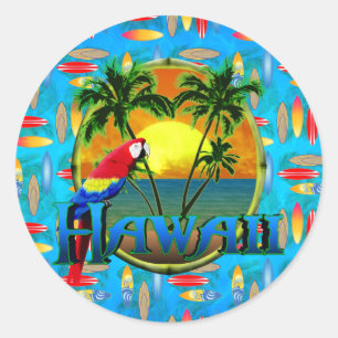 Hawaii Sunset Surfboards Ronde Sticker
