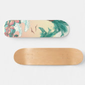 Hawaii Sunset Waves Hibiscus Flowers Palms Birds Skateboard (Horizontaal)