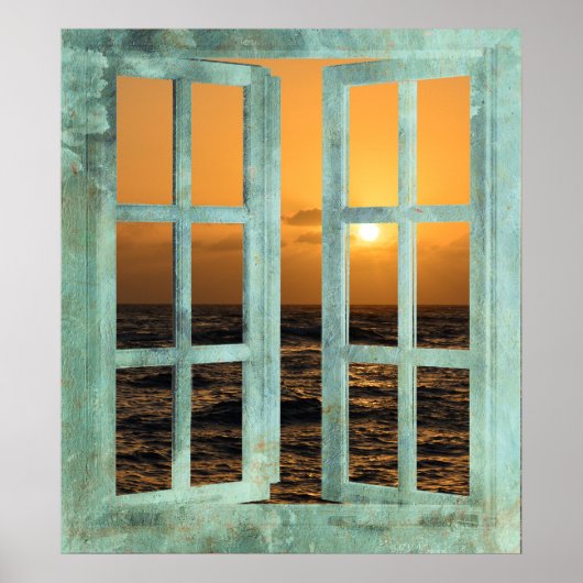 Hawaii Sunset Window Poster (Voorkant)