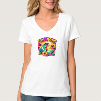Hawaii Surf Live Pono Oceaangolf Hibiscus Bloem T-shirt