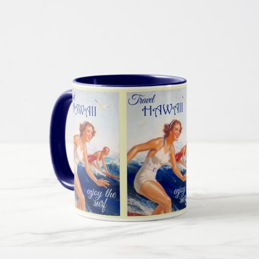 Hawaii: Surfen op het strand Ocean Travel Mok (Voorkant links)