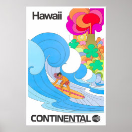 Hawaii Surfen Print Hawaiaanse Kunst Continentaal