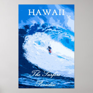 Hawaii Surfen Reizen Poster