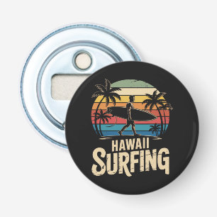 Hawaii Surfen Retro - Vintage Sunset Beach Surfer Button Flesopener