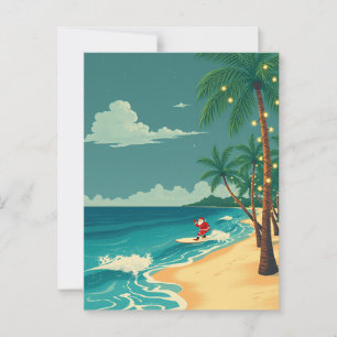 Hawaii Surfen Santa Tropical Beach Vakantie Reizen Briefkaart