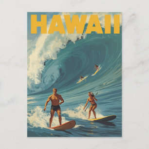 Hawaii Surfen Vintage Reizen Briefkaart