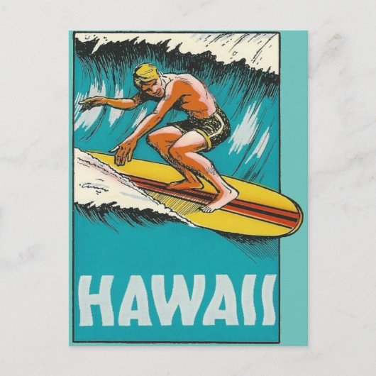 Hawaii Surfende Briefkaart (Voorkant)
