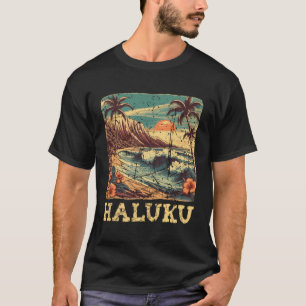 Hawaii Surfer Beach Haluku vakantie retro T-shirt