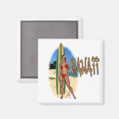 Hawaii Surfer Girl Magnet (Recto/Verso)