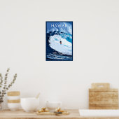 Hawaii, Surfers Paradise, oud poster (Keuken)