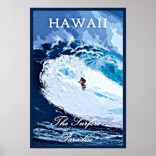 Hawaii, Surfers Paradise, oud poster (Voorkant)