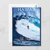 Hawaii, Surfers Paradise, oud poster Briefkaart (Voorkant / Achterkant)