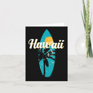Hawaii Surfing Aloha Retro Surfboard Beach Kaart