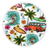 Hawaii Surfpatroon Keramische Knop (Voorkant)