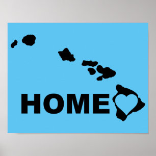Hawaii Thuis Weg Van Poster Staat Bord