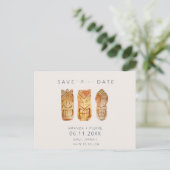 Hawaii Tiki Mask Wedding Save the Dates Aankondigingskaart (Staand voorkant)