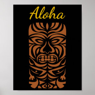 Hawaii Tiki Polynesische Big Kahuna Retro Hipster Poster