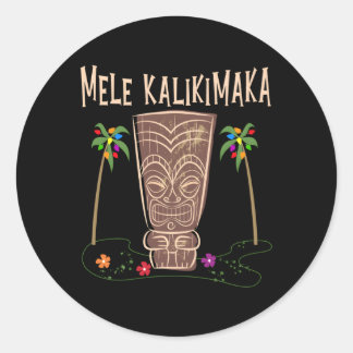 Hawaii Tiki Ronde Sticker