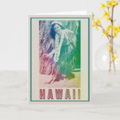 Hawaii Travel Hula Girl Carte de voeux (Fleur jaune)