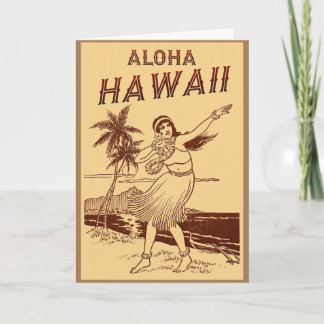 Hawaii Travel Hula Girl Kaart