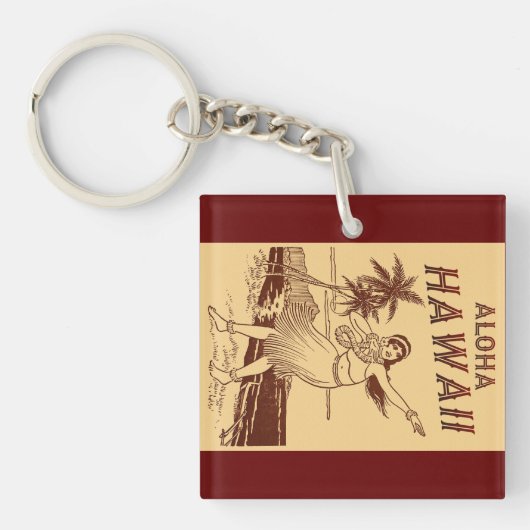 Hawaii Travel Hula Girl   Sleutelhanger (voorkant)