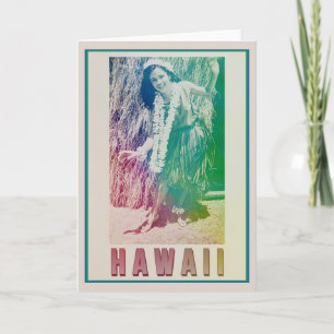 Hawaii Travel Hula Girl Wenskaart Kaart