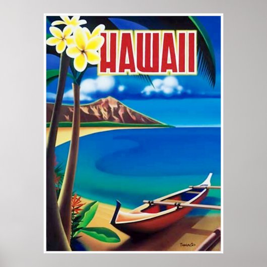 Hawaii Travel Poster  kunst (Voorkant)