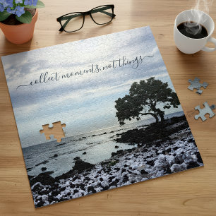 Hawaii Tree Silhouette Beach Collect Moments Quote Legpuzzel